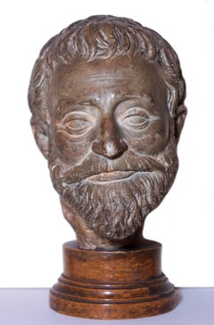 Terracotta head of a bearded man, French school circa 1550-1600