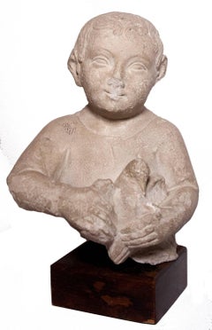 XIV th c. medieval bust of the child Christ