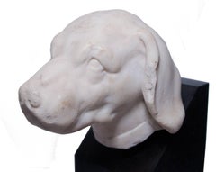 White marble head of a dog