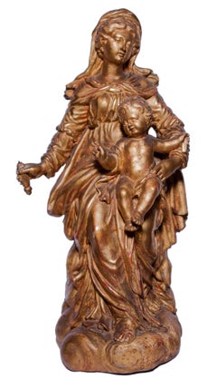 Virgin and Child in carved and gilt wood, circa 1700