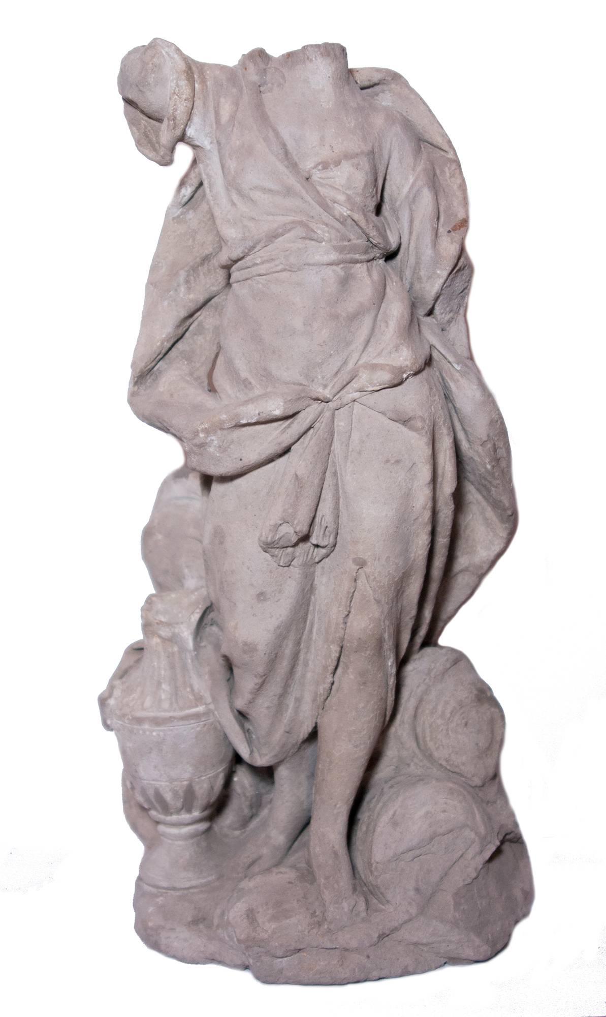 Unknown Figurative Sculpture - Bozzetto of an allegory in terracotta, France circa 1700