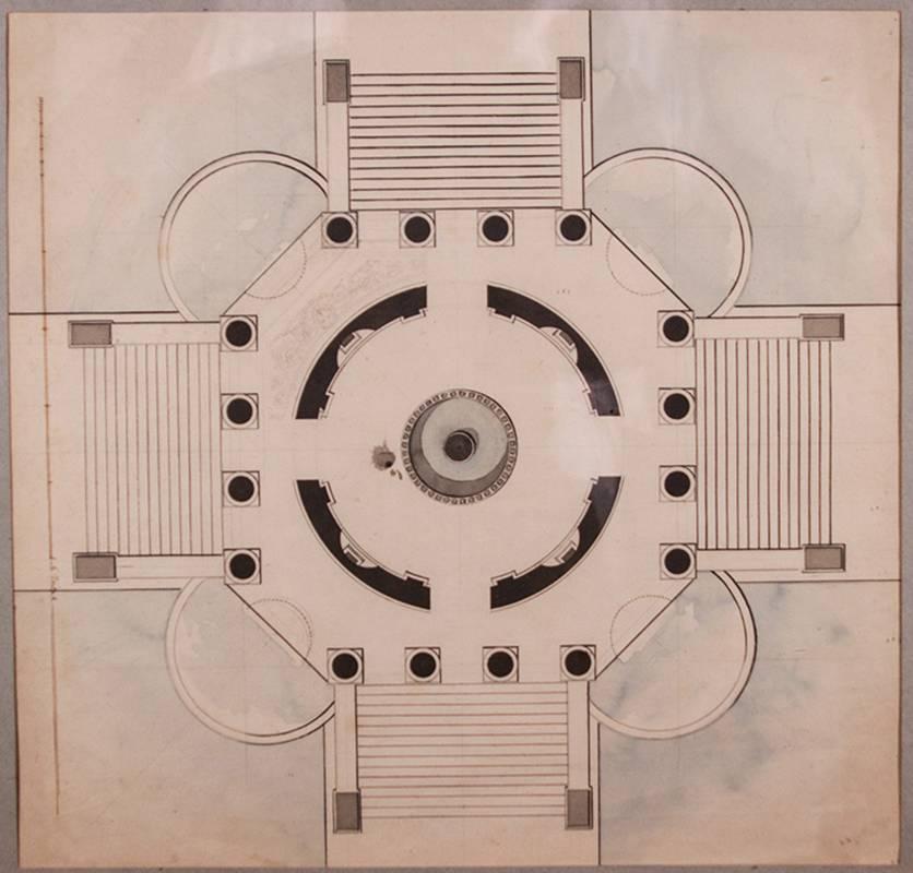 Project of octagonal building attr. to Antoine-François Peyre circa 1780 For Sale 4