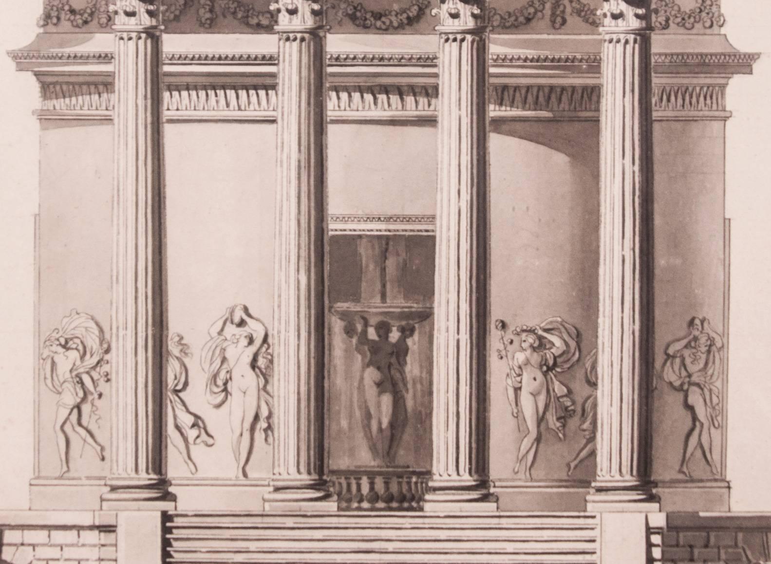 Project of octagonal building attr. to Antoine-François Peyre circa 1780 im Angebot 5
