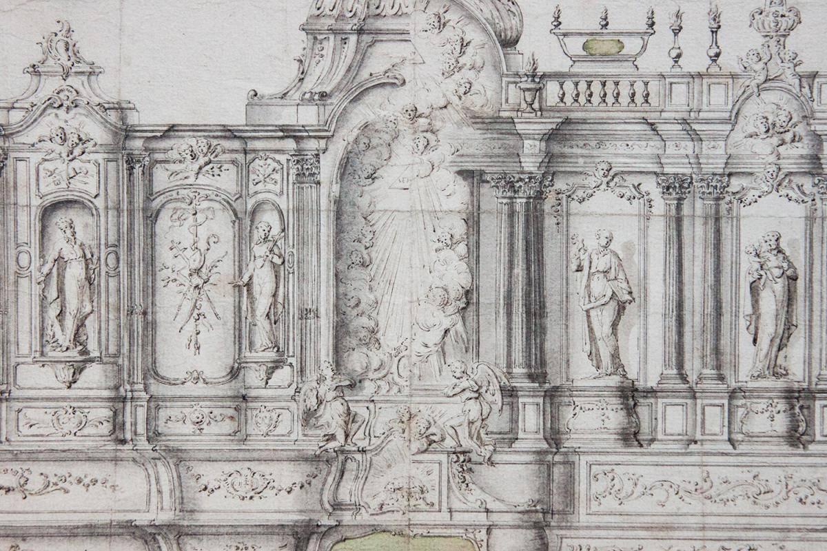 Project for a church interior design, c. 1730-1740 – Art von Unknown