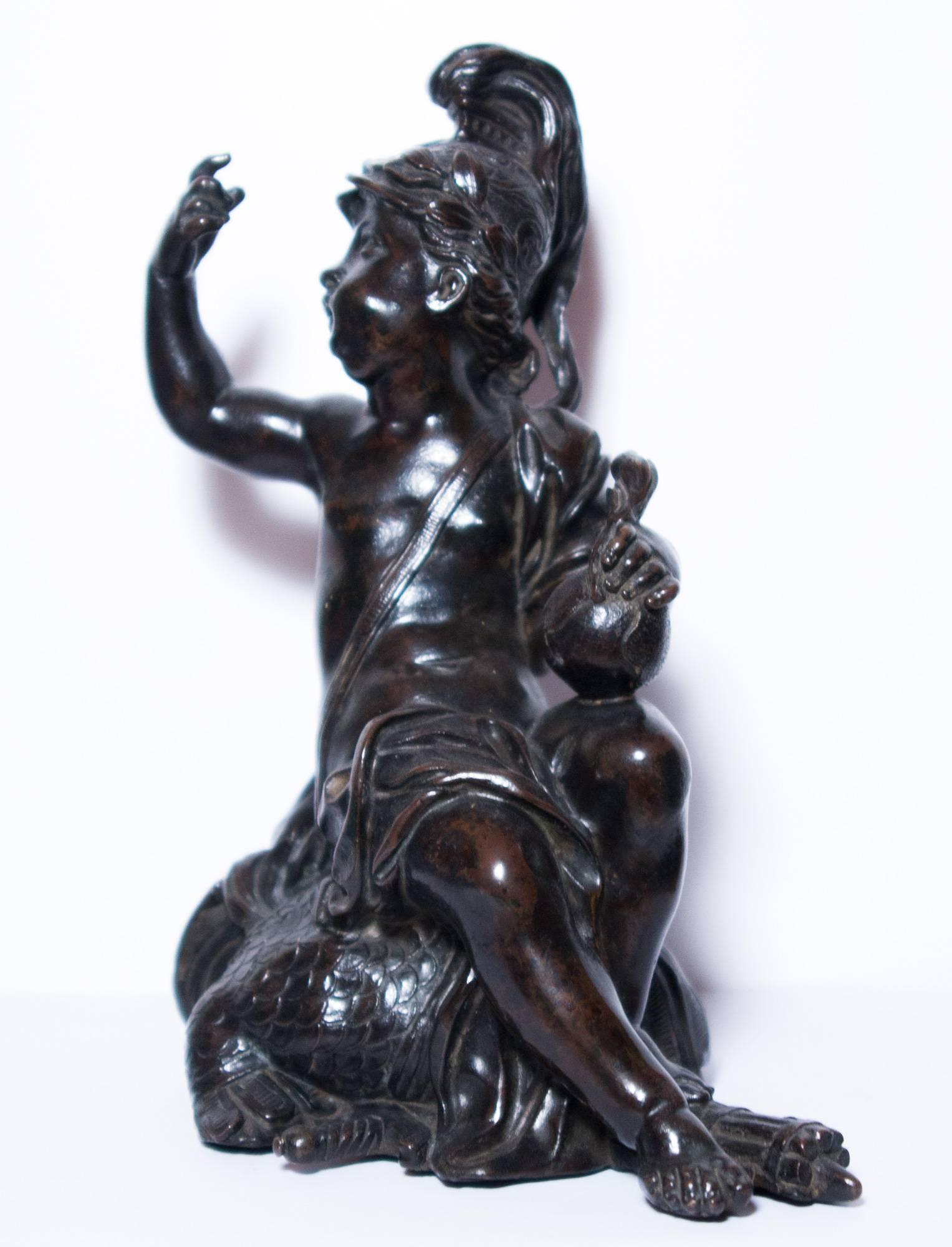 Pair of allegorical bronze figures, French Regency period For Sale 1