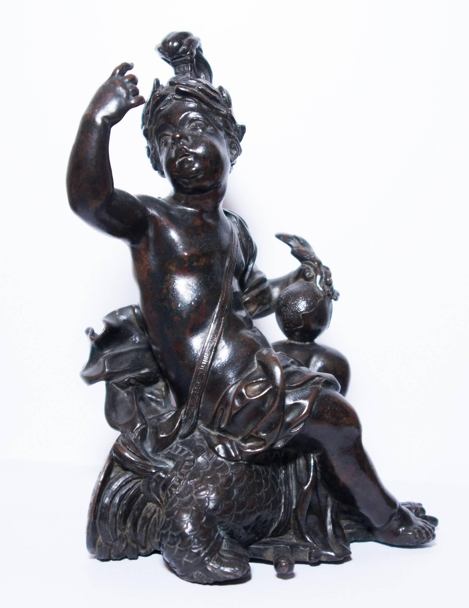 Pair of allegorical bronze figures, French Regency period For Sale 2