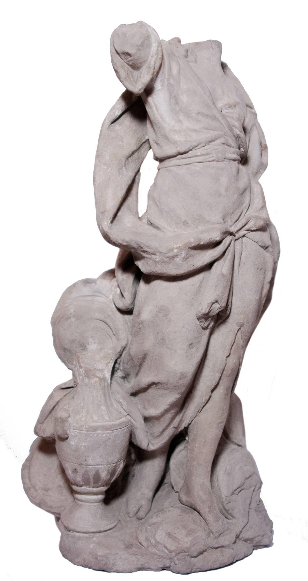 Bozzetto of an allegory in terracotta, France circa 1700 - Sculpture by Unknown