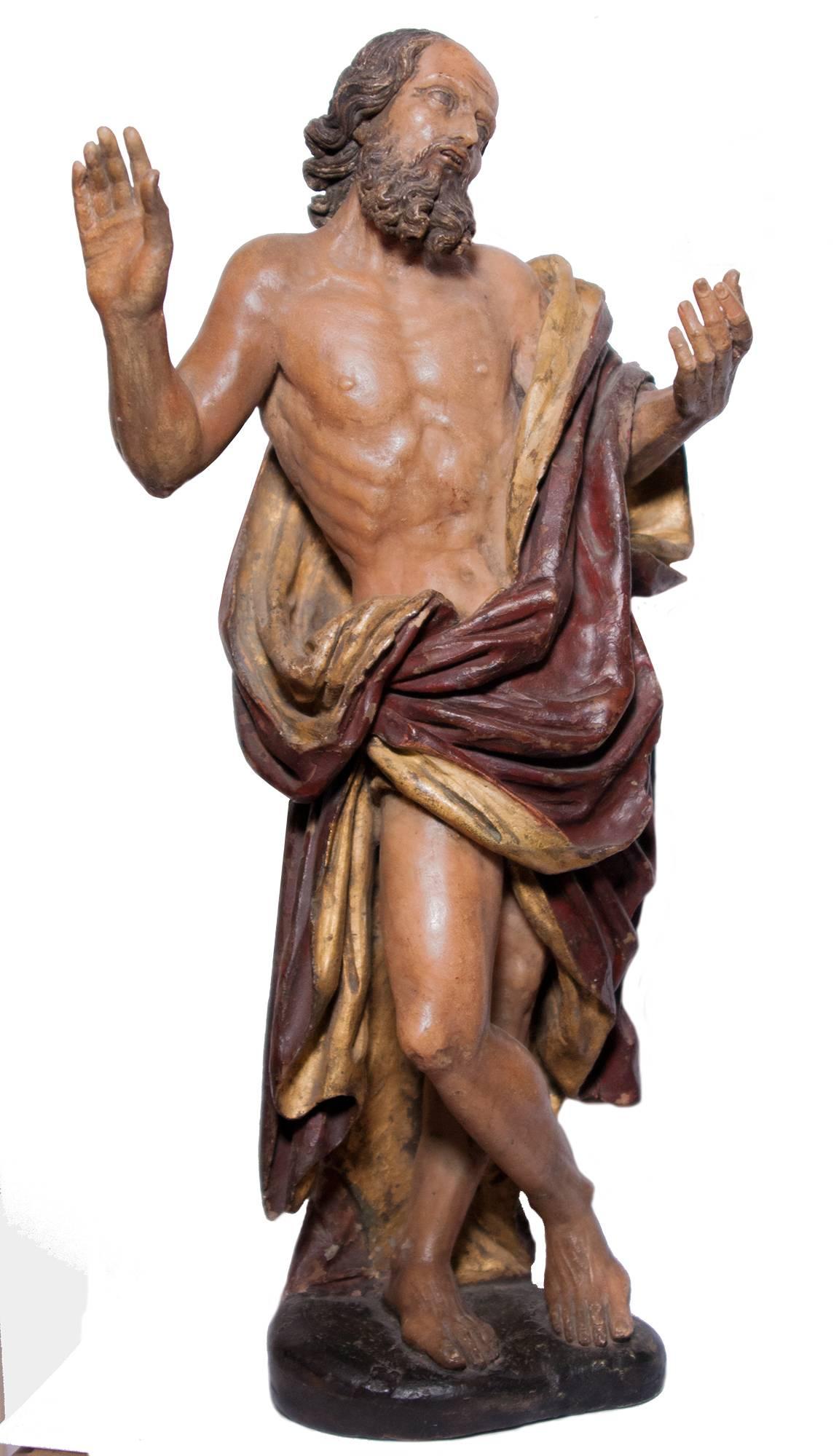 St Jerome figure in painted alabaster, southern Italy circa 1600 For Sale 1