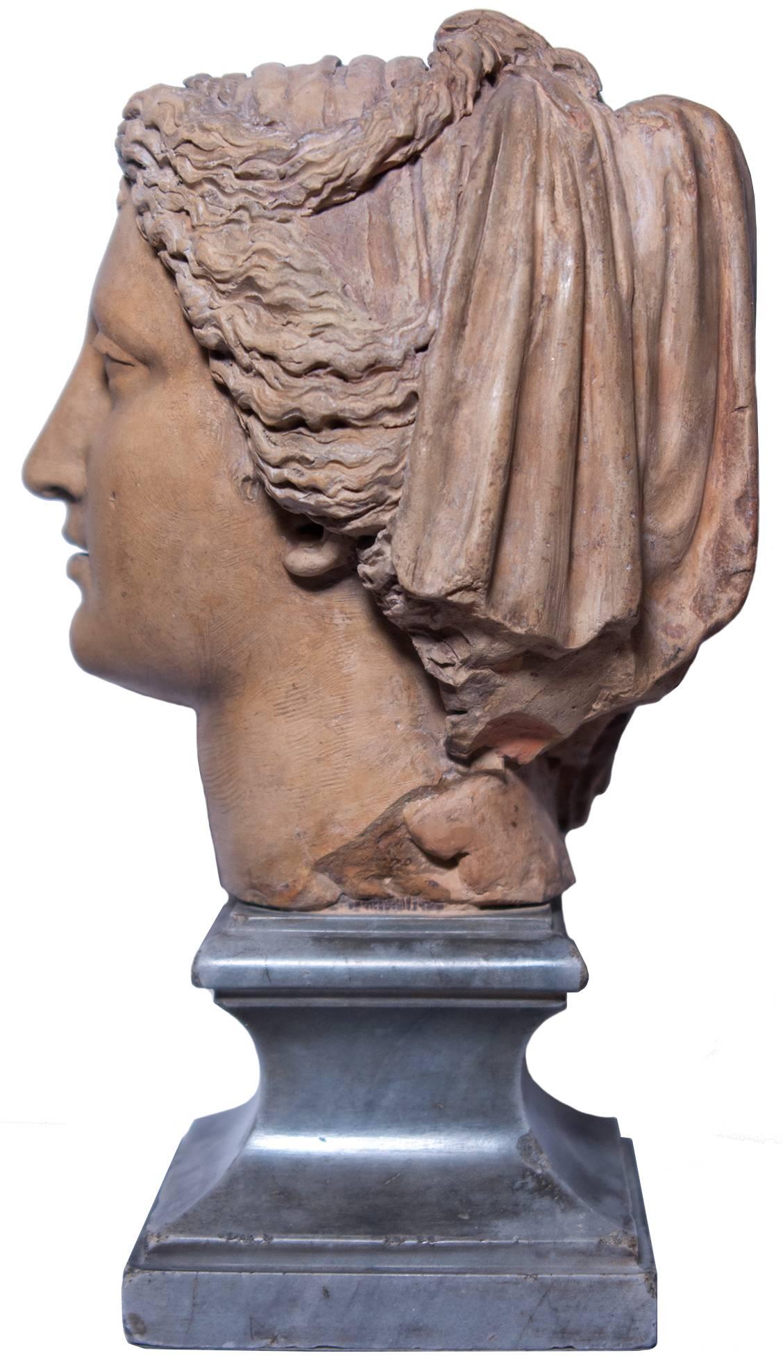 Head of a woman all'antica by Ludovico Benzoni, circa 1795 2