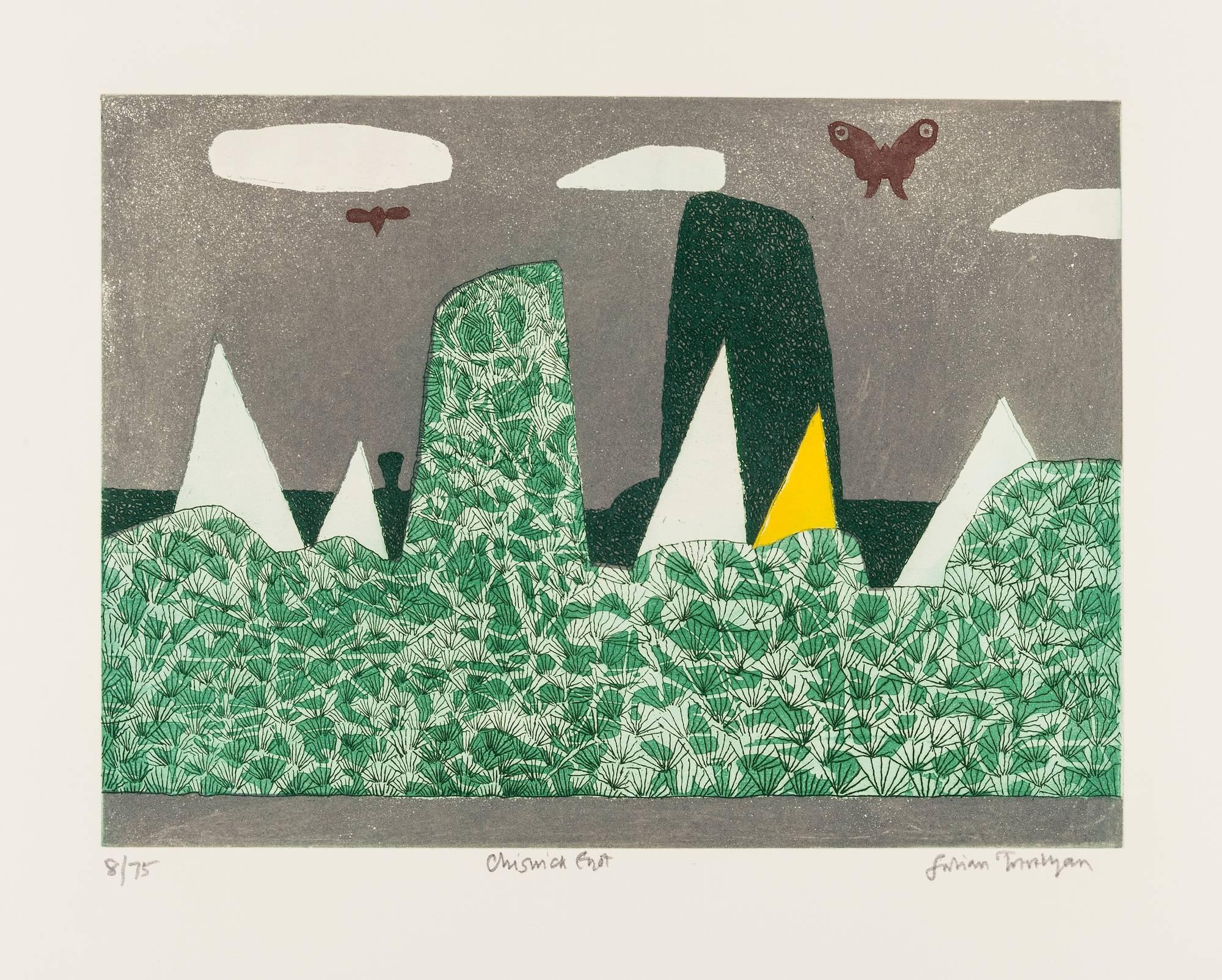 Julian Trevelyan Landscape Print - Chiswick Eyot