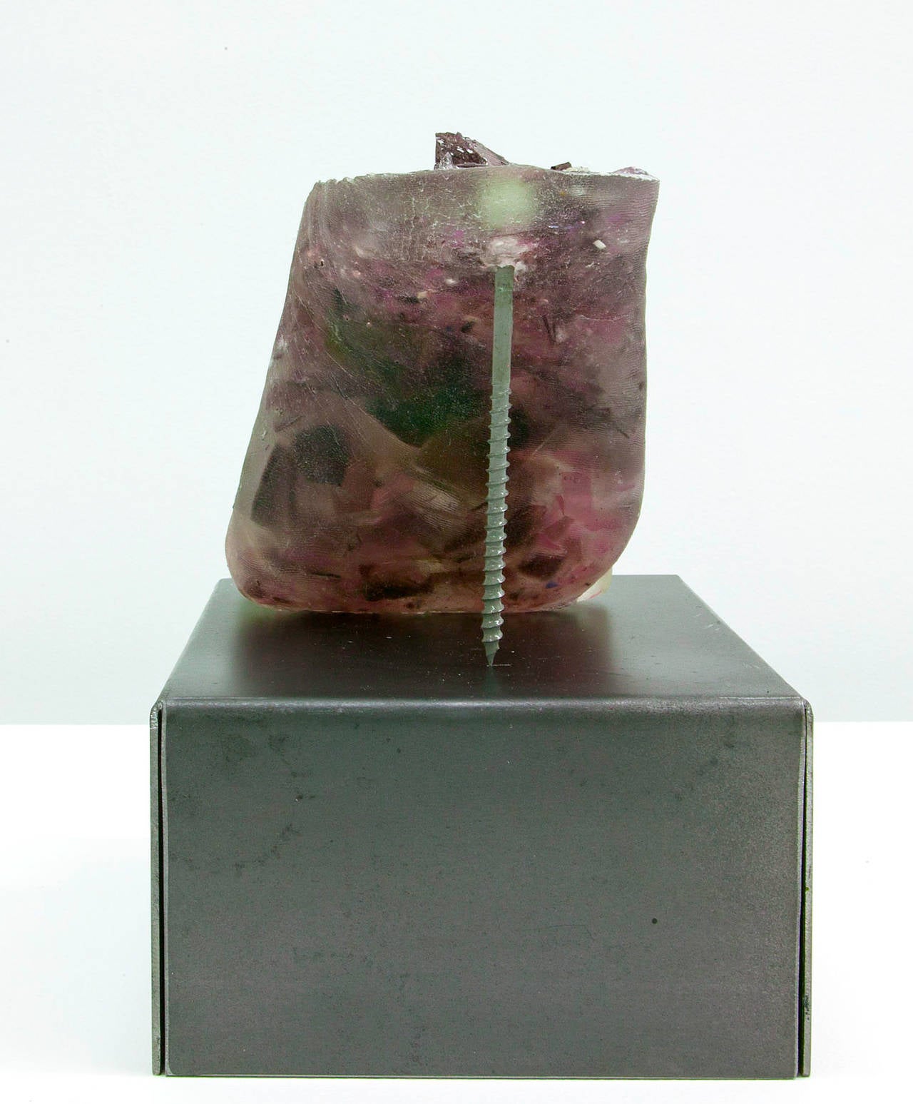 Footwear (Purple Heel) - Gray Figurative Sculpture by Rachel Owens