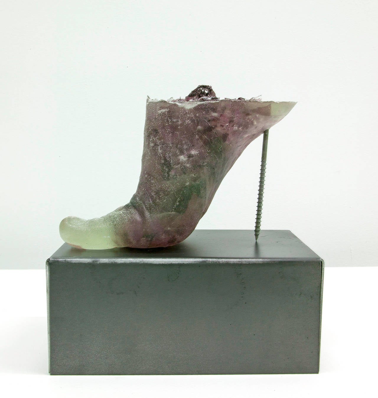Rachel Owens Figurative Sculpture - Footwear (Purple Heel)