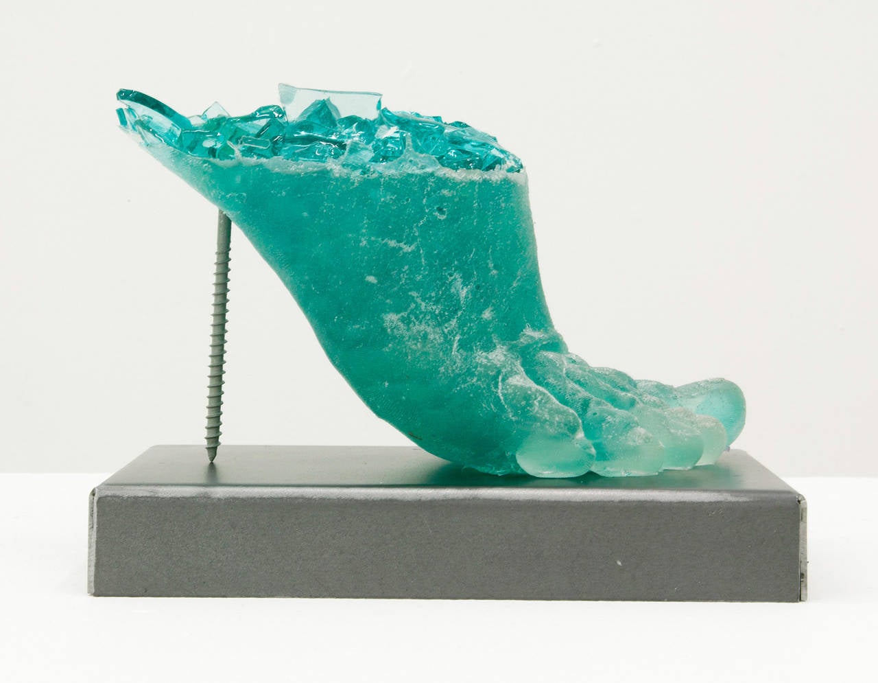 Rachel Owens Figurative Sculpture - Footwear (Turquoise Heel)