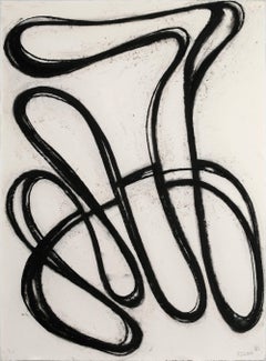 Untitled Monkeyrope, abstract charcoal drawing on paper
