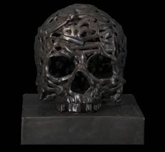 Light of the Moon, cast bronze skull sculpture