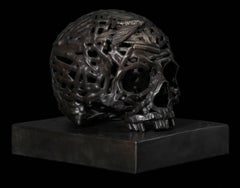 Light of the Moon, cast bronze skull sculpture
