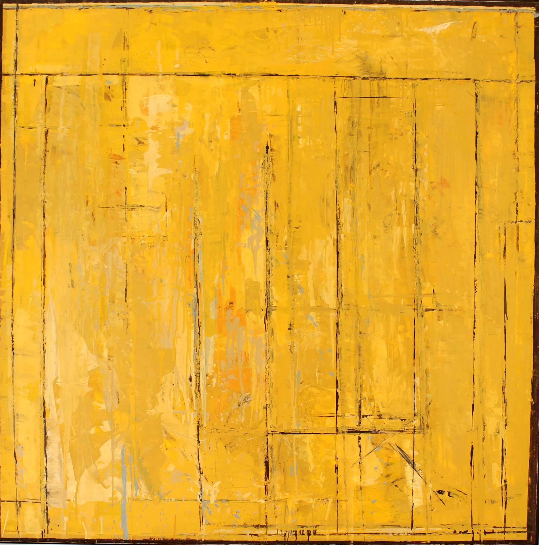 David Sorensen Abstract Painting - Wall Street Yellow Ochre, abstract oil painting on canvas