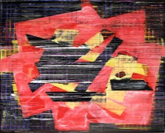 Clip Opening, abstract oil painting on mylar