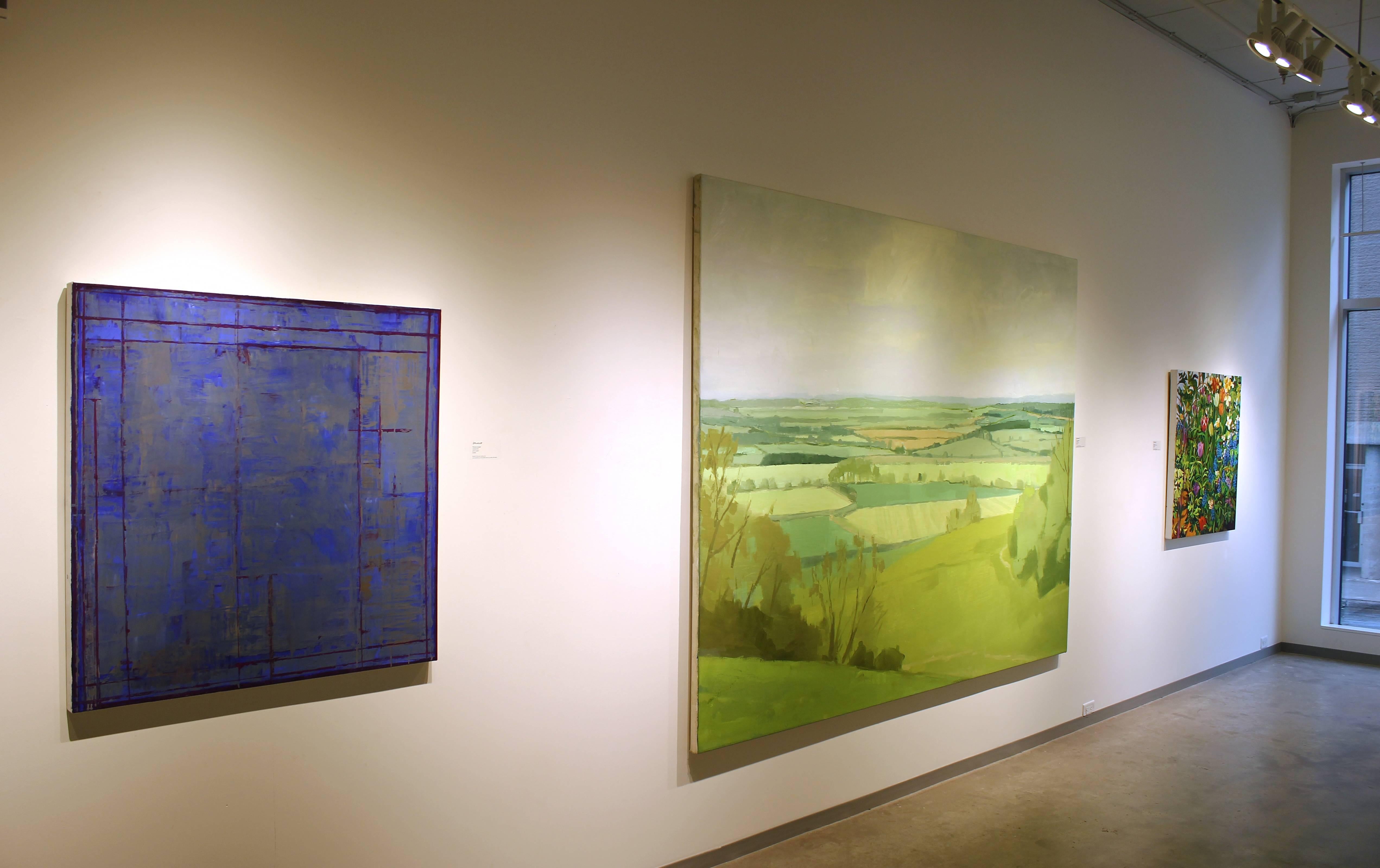 Vista Azul, abstract oil painting on canvas - Painting by David Sorensen