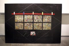 Eight Squares, abstract acrylic and mixed media painting on canvas