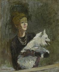 Antique Elegant Lady and Her Companion 