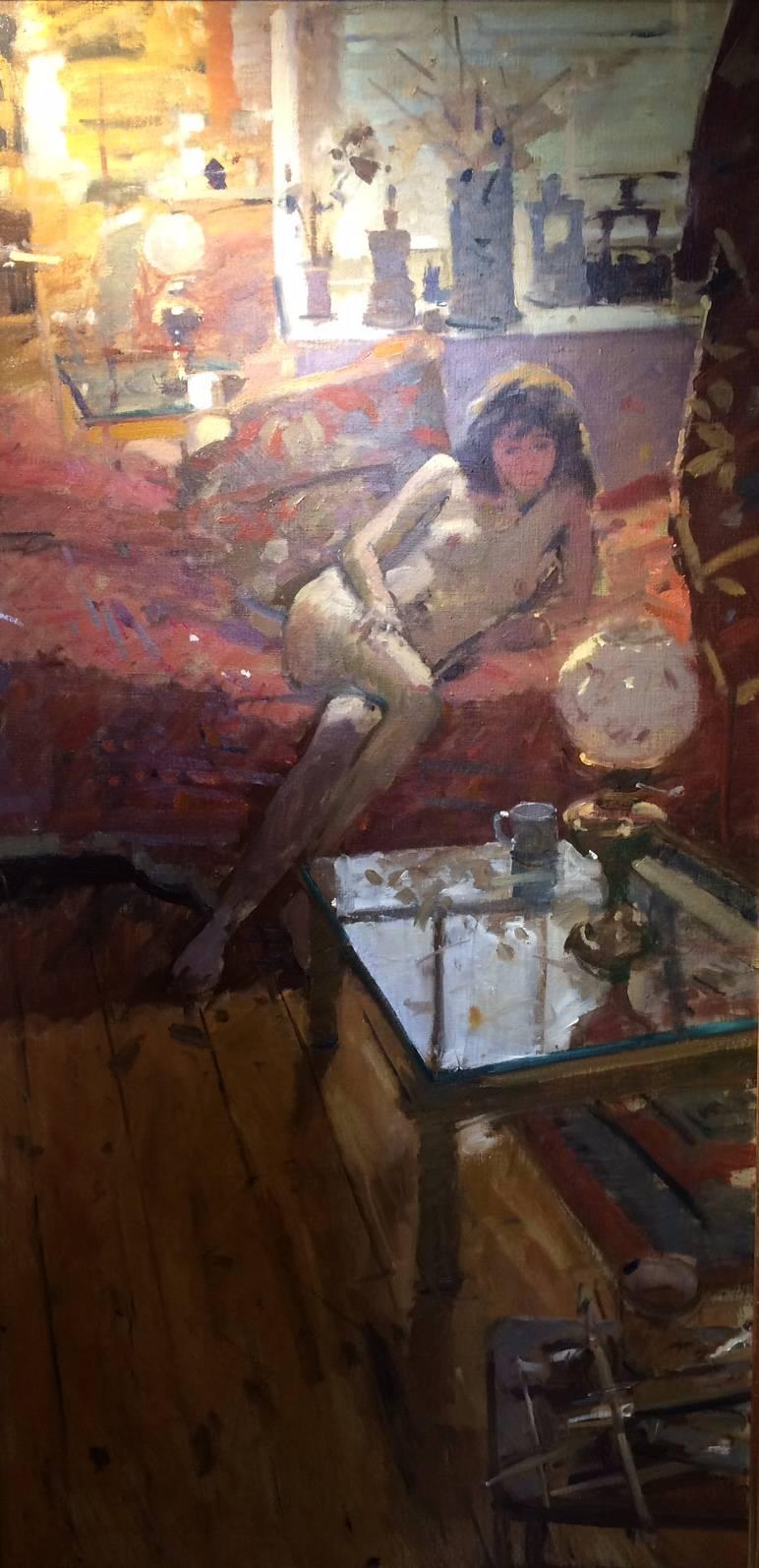 Ken Howard Interior Painting - Lizzie Resting 