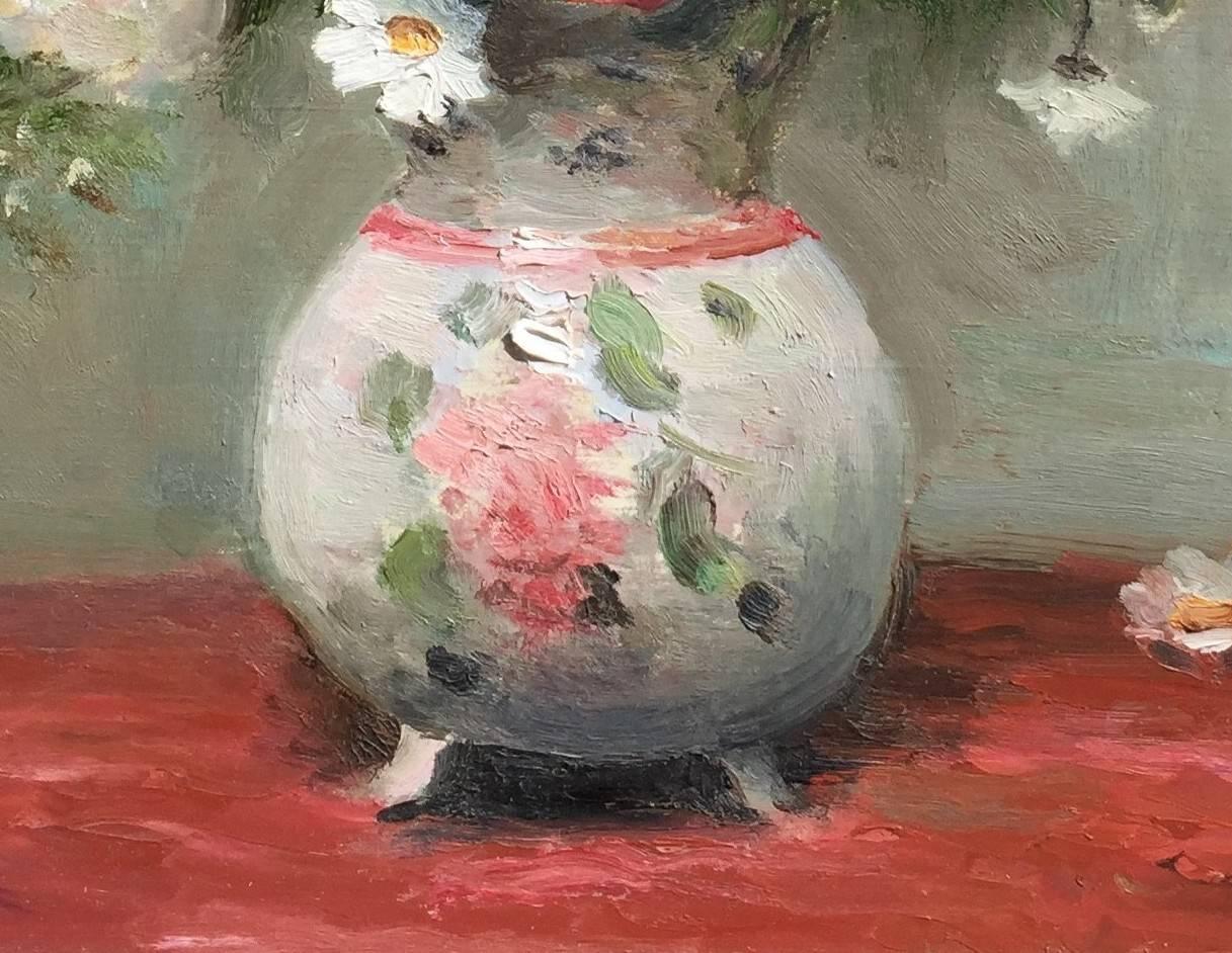Roses et peupliers - Impressionnisme Painting par Marcel Dyf