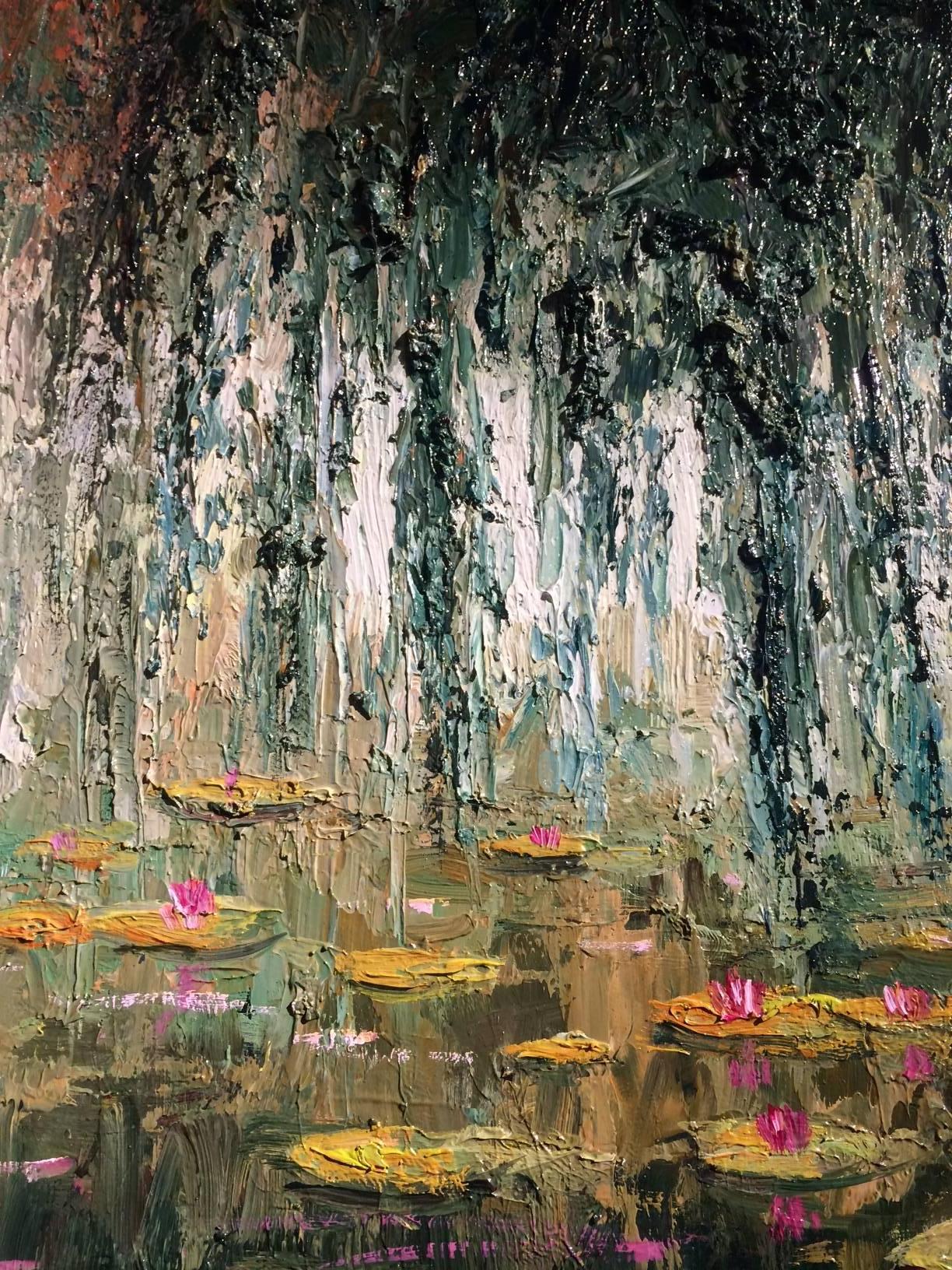 Golden Lilypond - Painting by Antonio Villalba