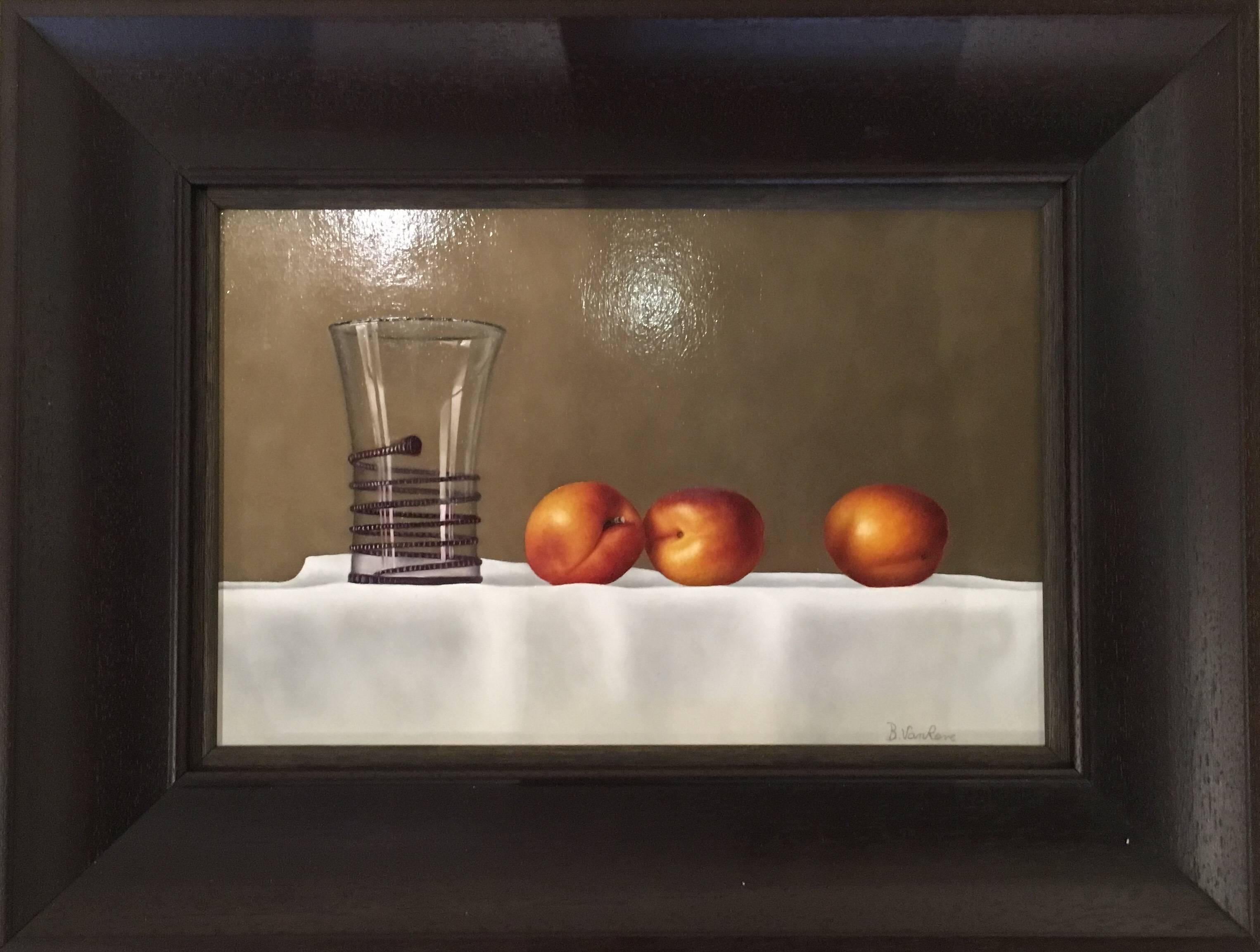 Trio of Apricots - Painting by Barbara Vanhove