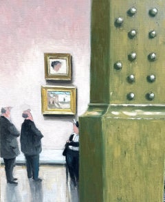 Im Museum für zeitgenössische humoristische figurative Kunst, Ölgemälde für den Innenbereich, grün