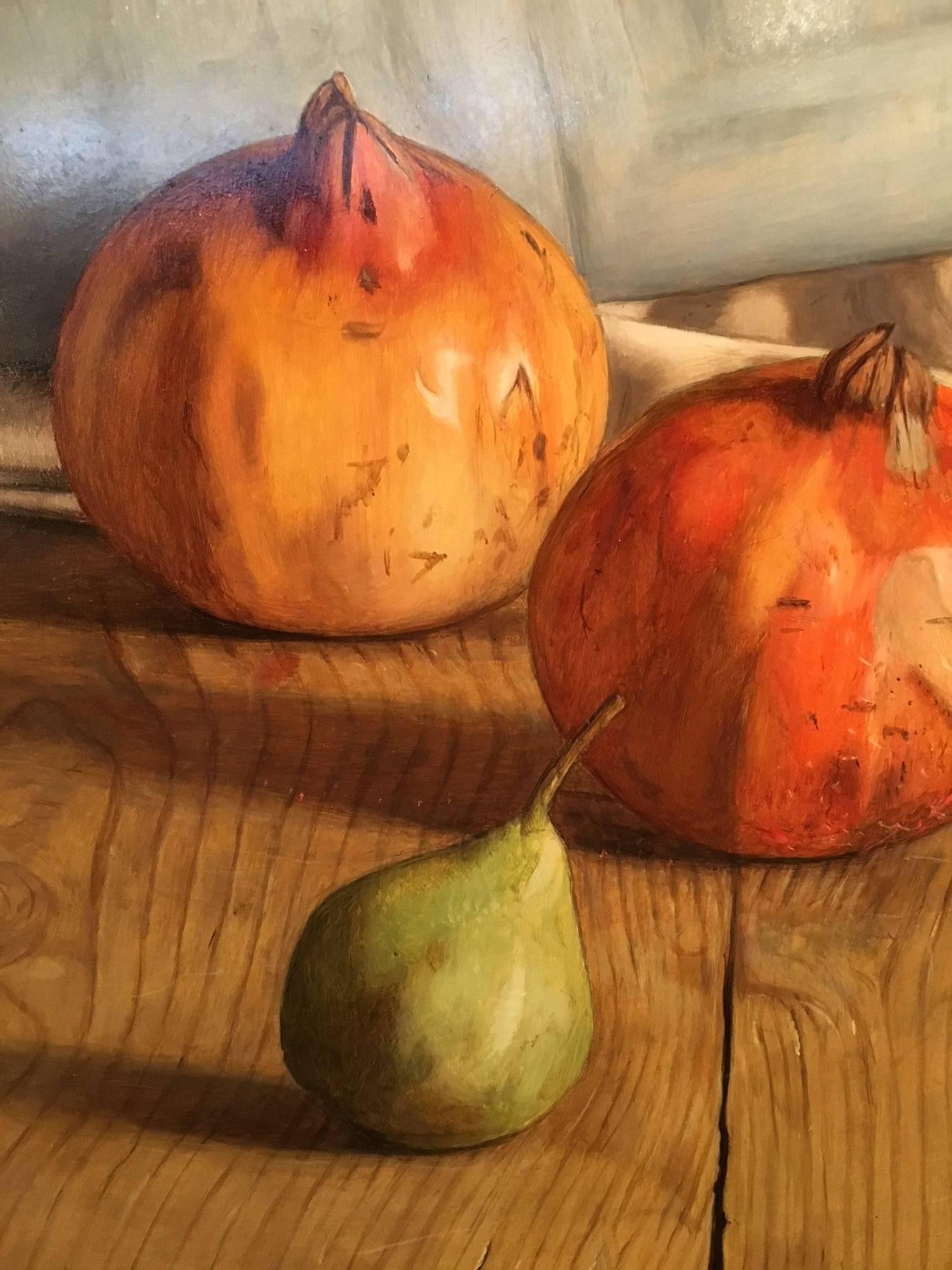 Pears and Pomegranates - Painting by Mark Lijftogt