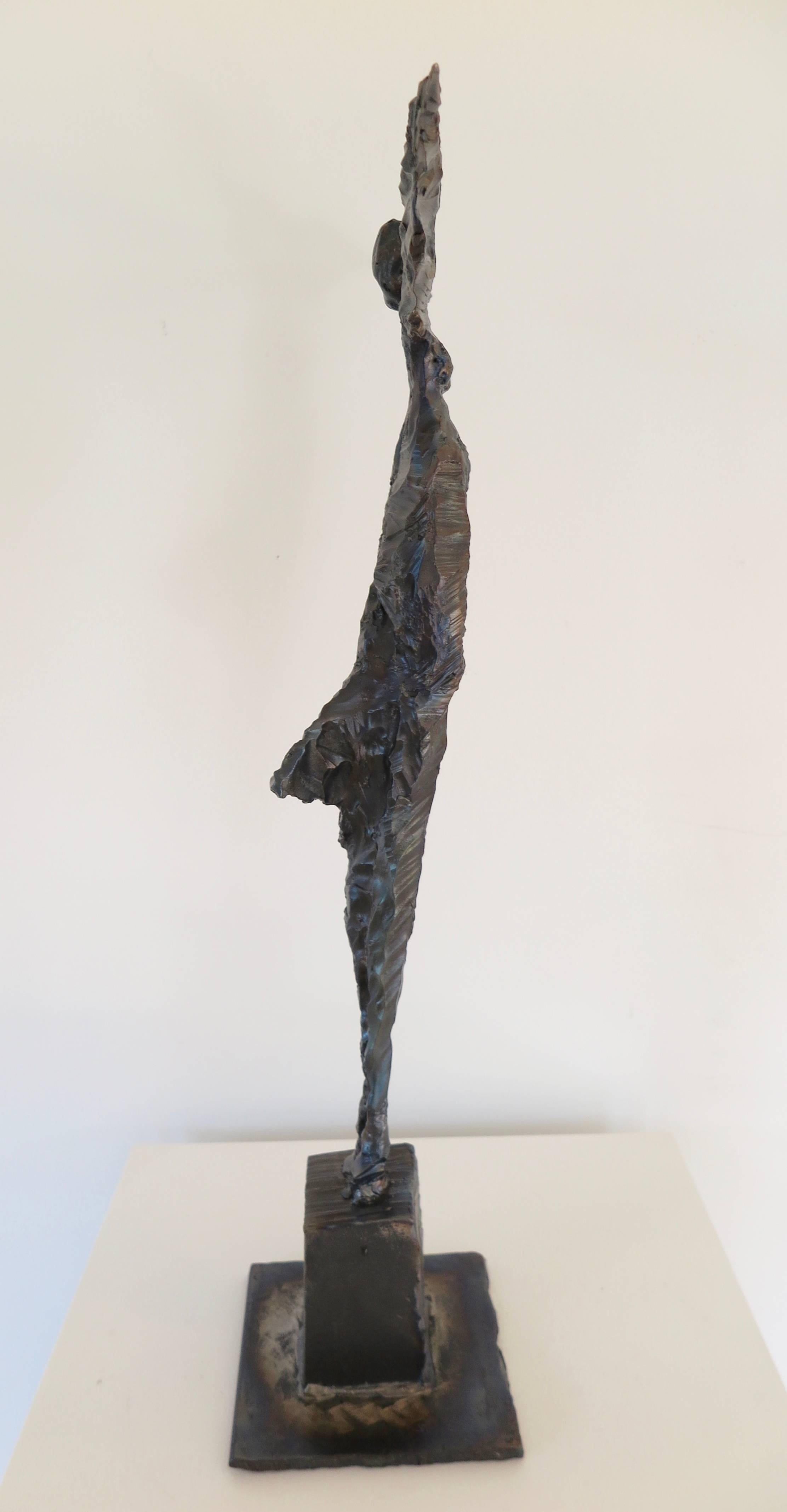 Angel, Steel Sculpture - Gray Figurative Sculpture by Russell Whiting