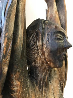 Starbuck, Figurative Wood Sculpture