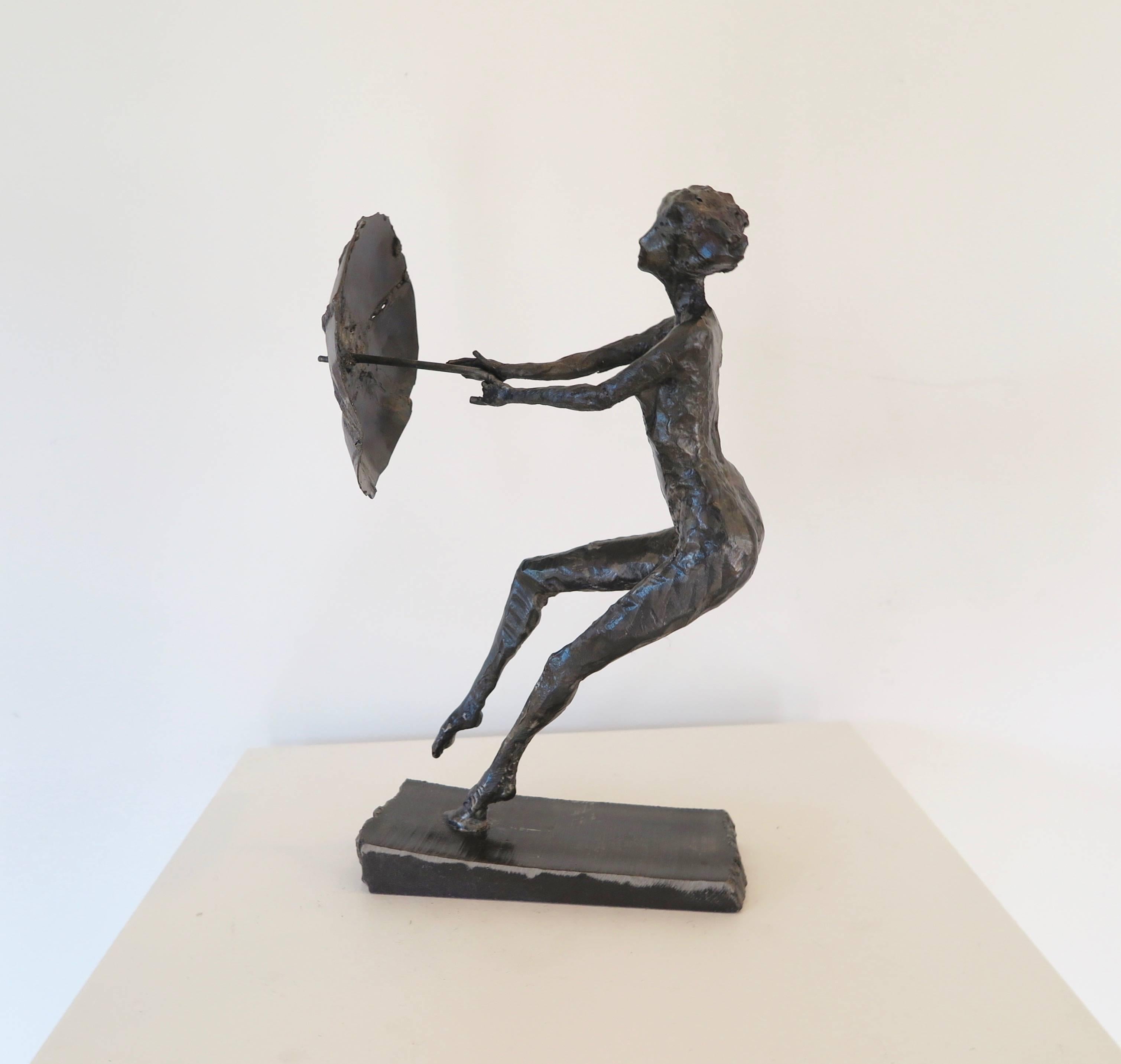 Russell Whiting Figurative Sculpture - Windblown, Steel Sculpture