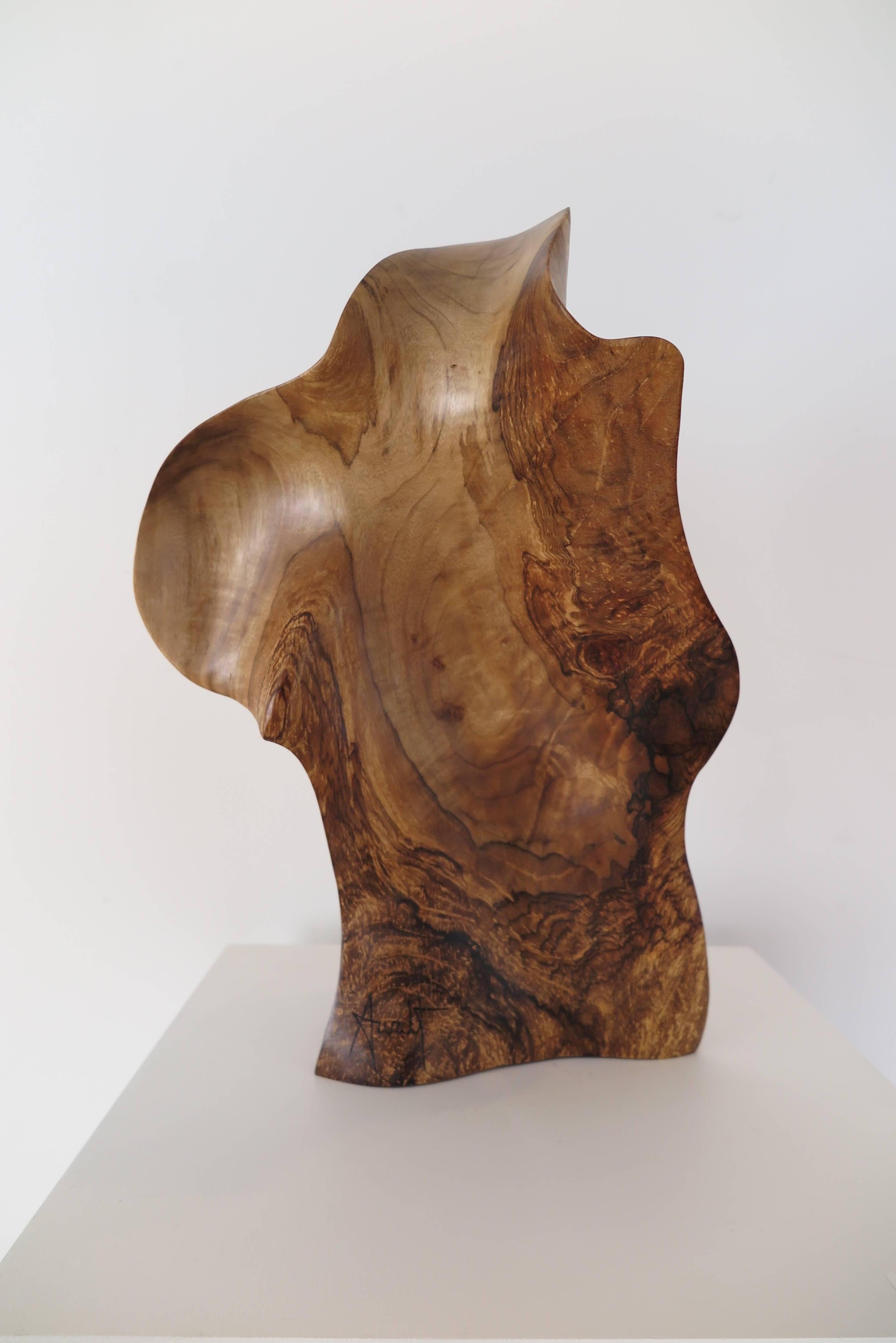 Hand carved figurative wood sculpture by Georgia artist Chad Awalt. 

