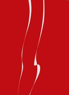 Untitled (Red with Vertical White Linear Forms)