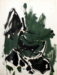 Abstraction (Green, Black, Brown), original oil painting