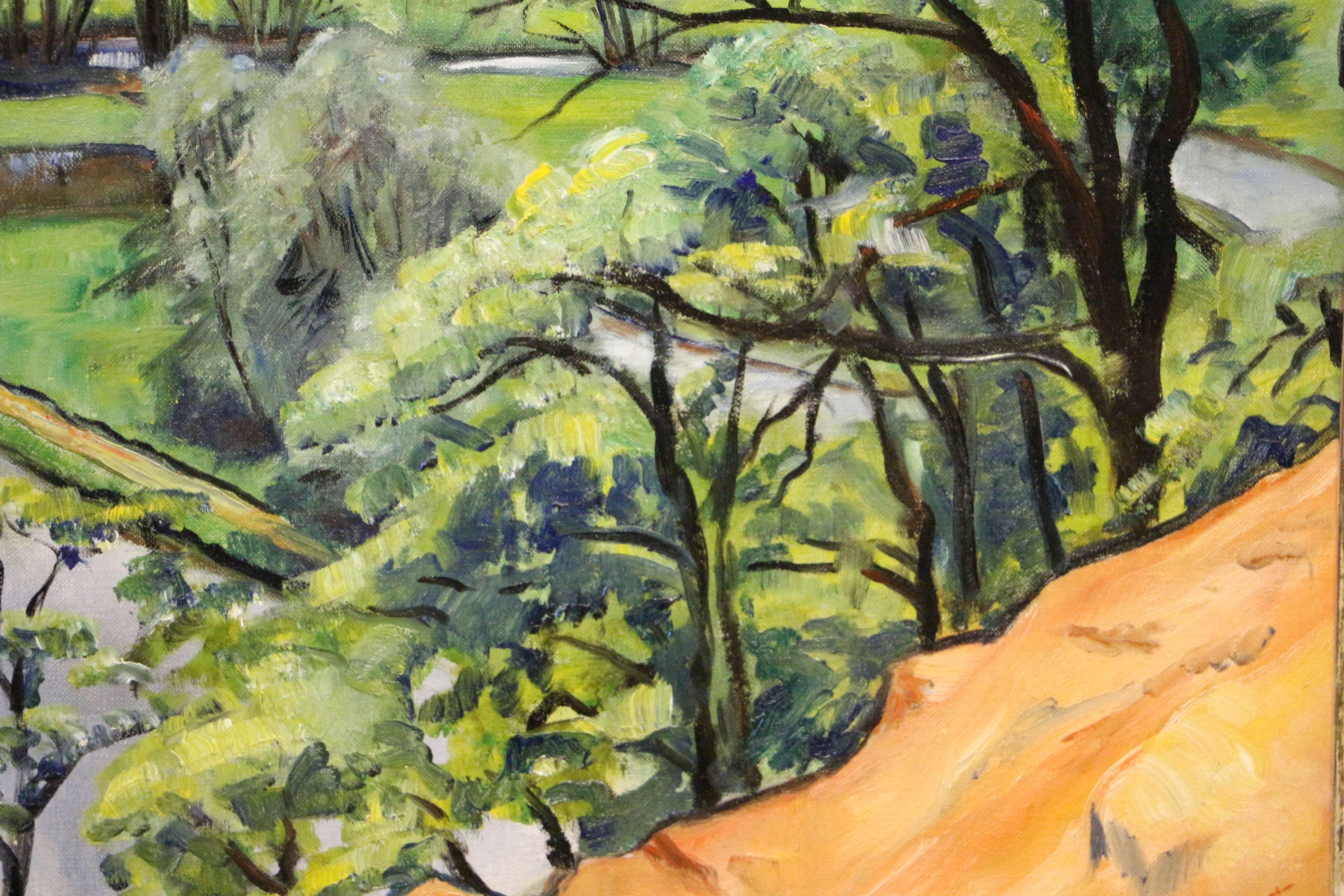 This original oil on canvas is representative of the earlier landscape artwork created by Frederick Wight (1902-1986). Wight was key in transforming Los Angeles into a major art center. He was an educator and director of the campus gallery at the