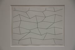 Untitled, black and white India ink drawing with geometric lines