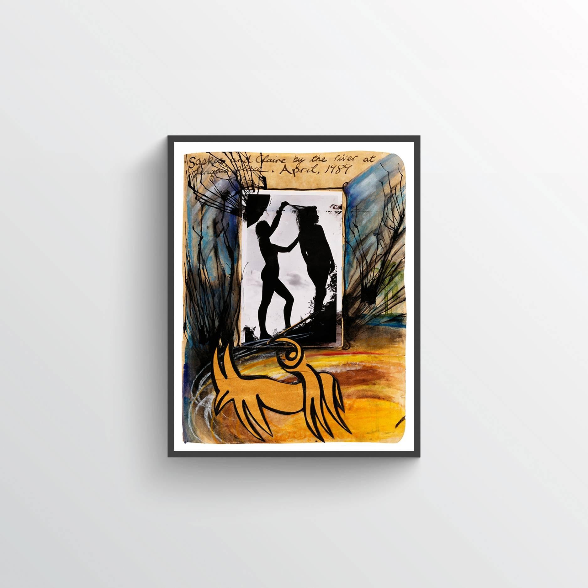 A bord de la rivière - Contemporain Mixed Media Art par Dan Eldon