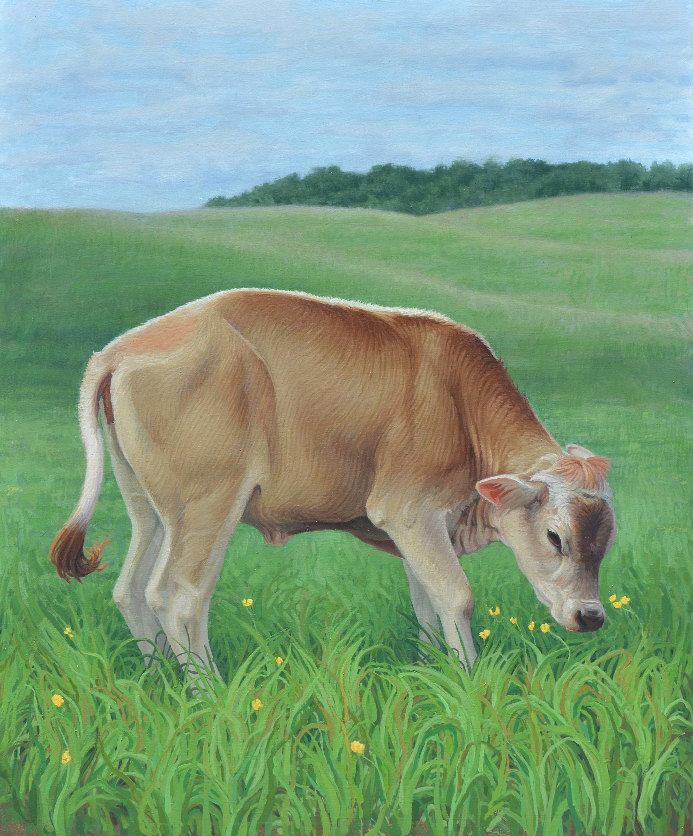 Stephanie Bush Animal Painting - Field of Dreams, Oil on Canvas, Photorealism
