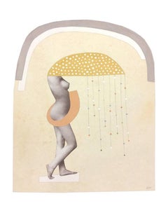 "Womb, " Framed Archival Pigment Print with Mixed-Media Hand Embellishments