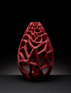 Cadmium Connection, Carved Glass Sculpture