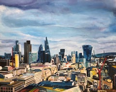 Original Painting City of the London Skyline by Collectible British Urban Artist