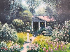 Lush Garden - Original Oil Painting by 20th Century Russian Landscape Artist