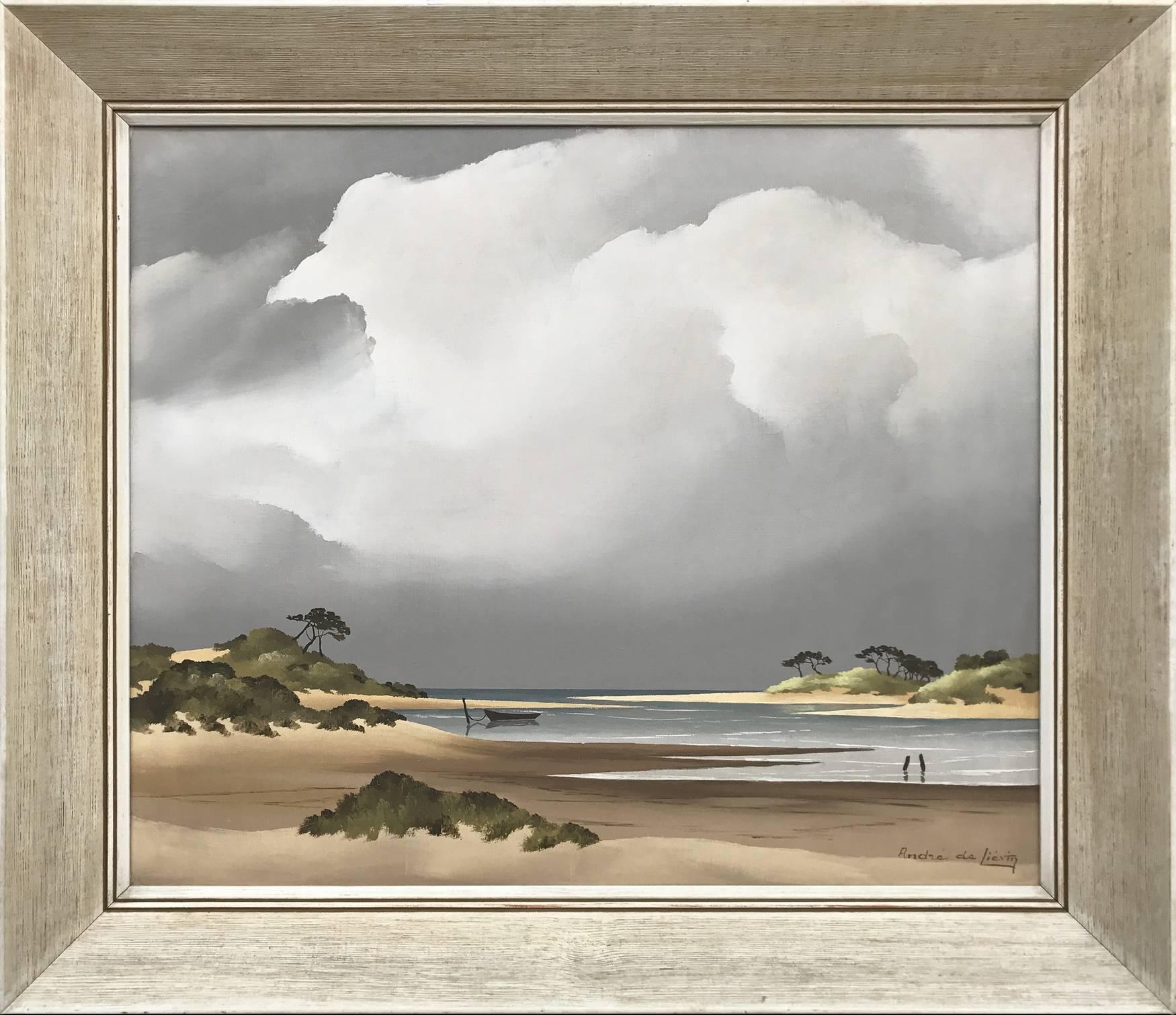 Coastal View France by Award-Winning 20th Century French Sea Landscape Artist - Painting by Pierre de Clausade