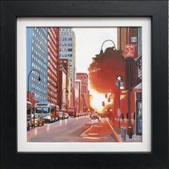 New York Street Scene Urban Landscape Painting from British Artist Collection