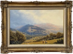 Paisaje tradicional inglés Escena campestre de un artista británico del siglo XX