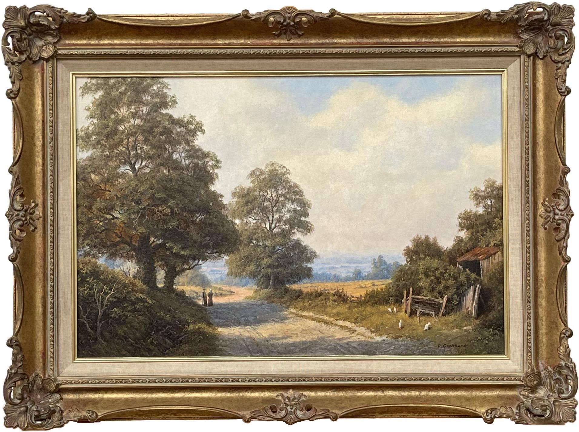 Traditionelle englische Landschaftsssszene eines britischen Künstlers aus dem 20. Jahrhundert