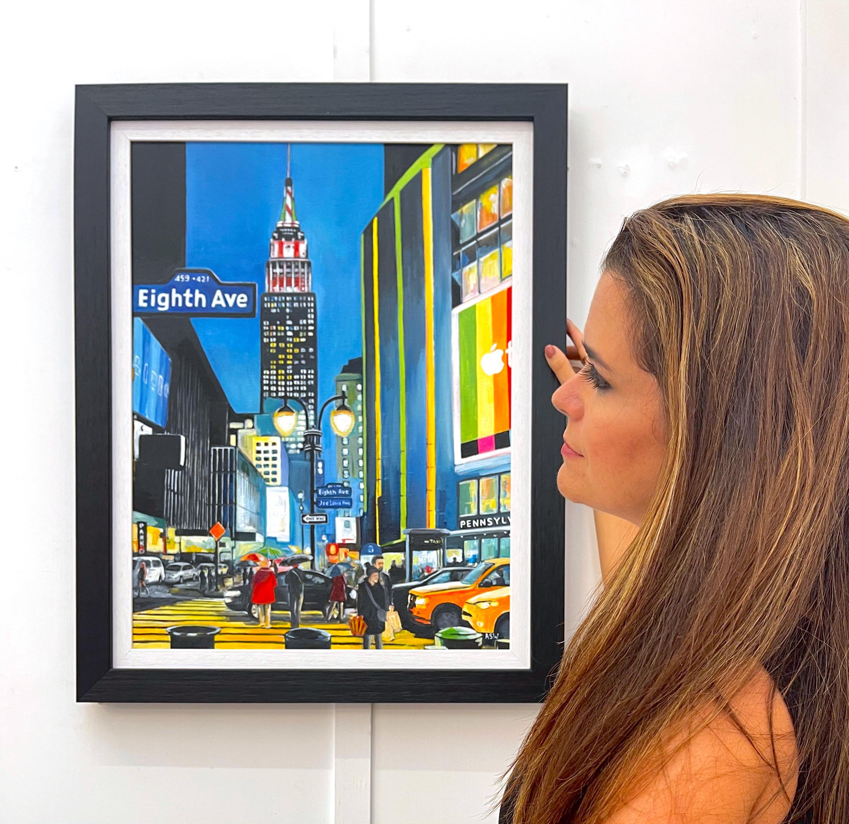 Empire State Building Eighth Avenue New York City by Contemporary British Artist - Painting by Angela Wakefield
